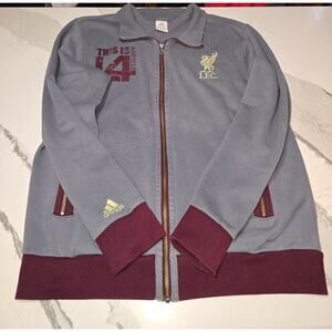 Liverpool Adidas Jacket 2010/11 Large Mens YNWA Anfield Gray Red Gold EXCELLENT